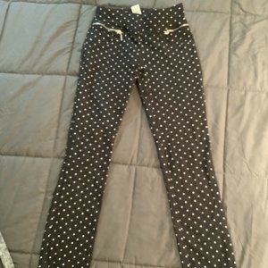 Black & White Polka Dot Casual Pants Size XS